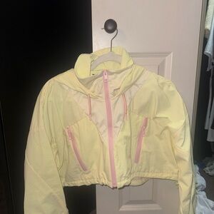 Zara Yellow and Pink Cropped Jacket